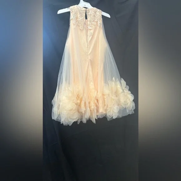 Mac Duggal 11294 NWT HALTER NECK FLOWY PETAL A LINE MINI DRESS - Picture 5 of 7